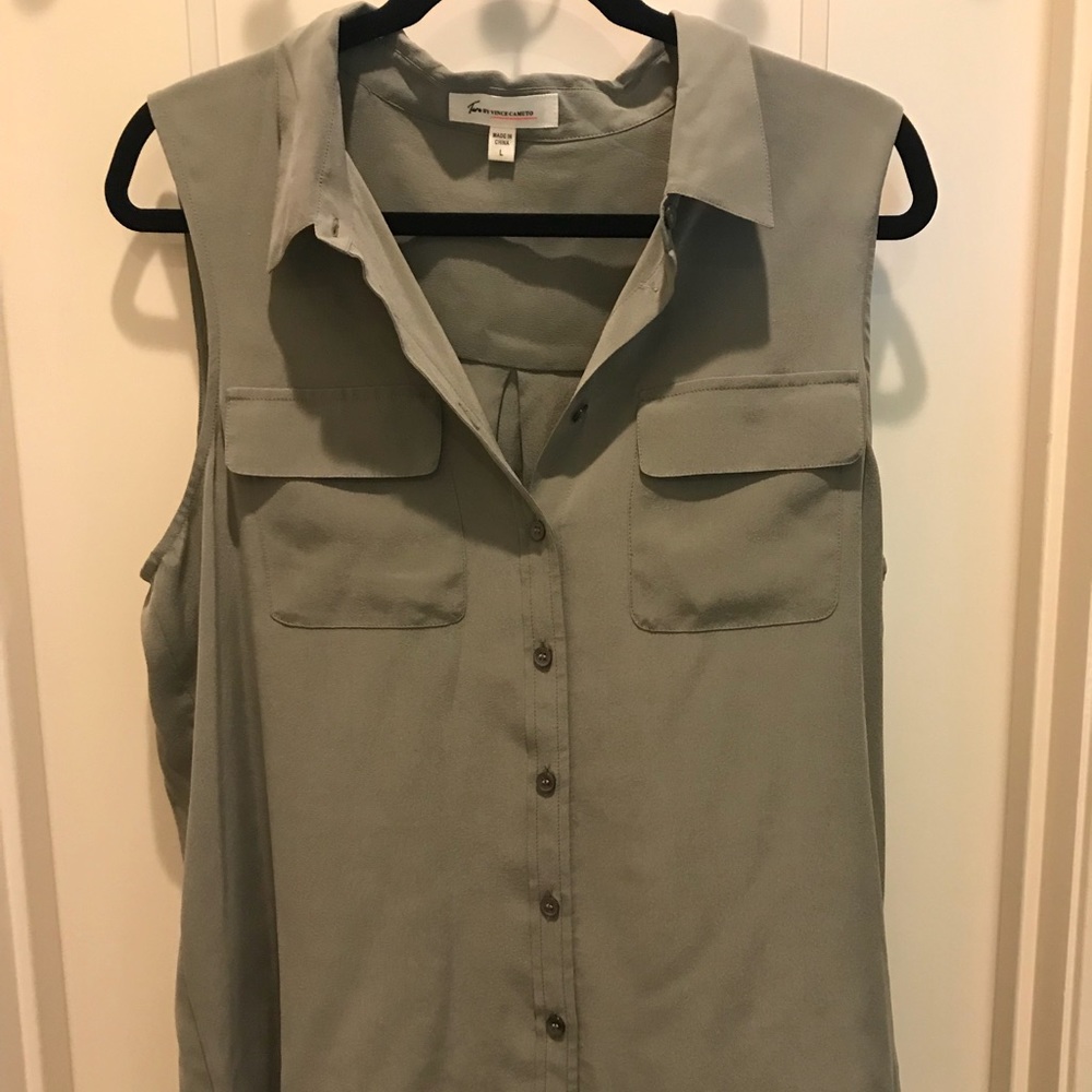 Vince Camino Olive Blouse